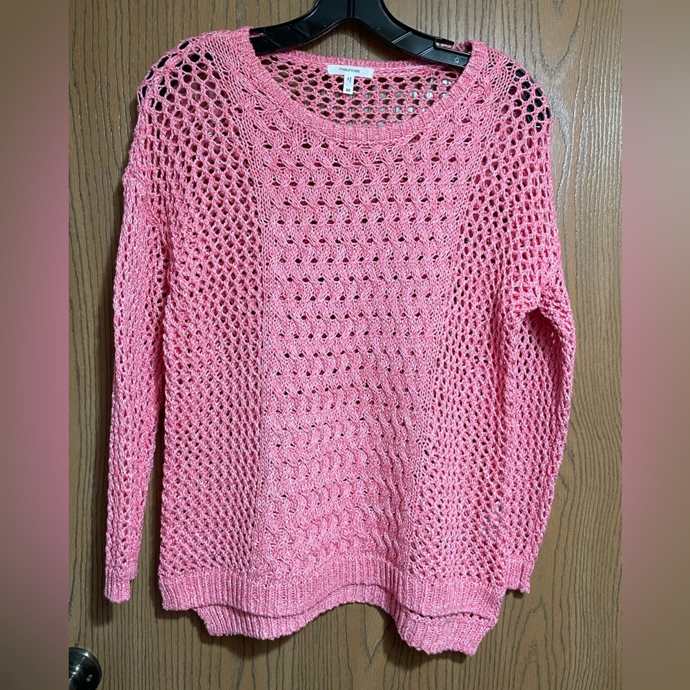EUC Pink Sweater Open-Knit